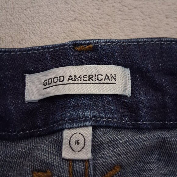 Good American Size 16 Good Mama Side Inserts Skinny Leg Dark Wash Jeans - Picture 6 of 15
